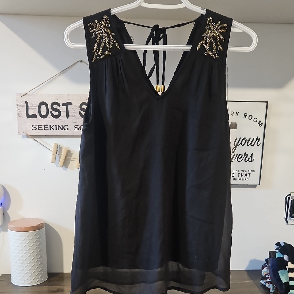 Vero Moda Black Top with Gold Accents